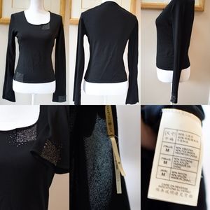 Max Studio Black Holiday Sweater w/ Silver Sparkle